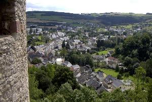 Blick von der Burg auf den Flecken